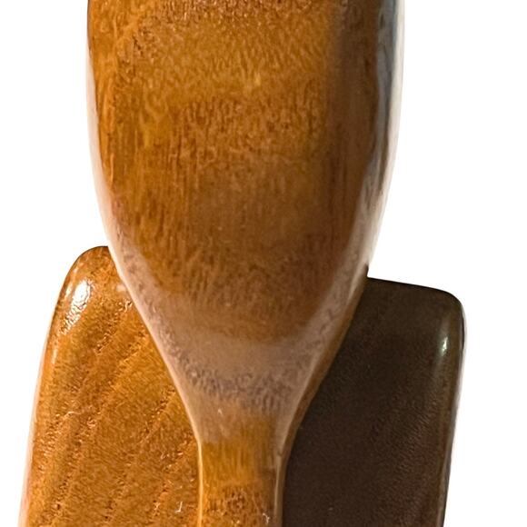 Vintage Hand Carved Wood Cardinal Bird Figure Signed Americana Smooth Folk Art - Picture 8 of 11